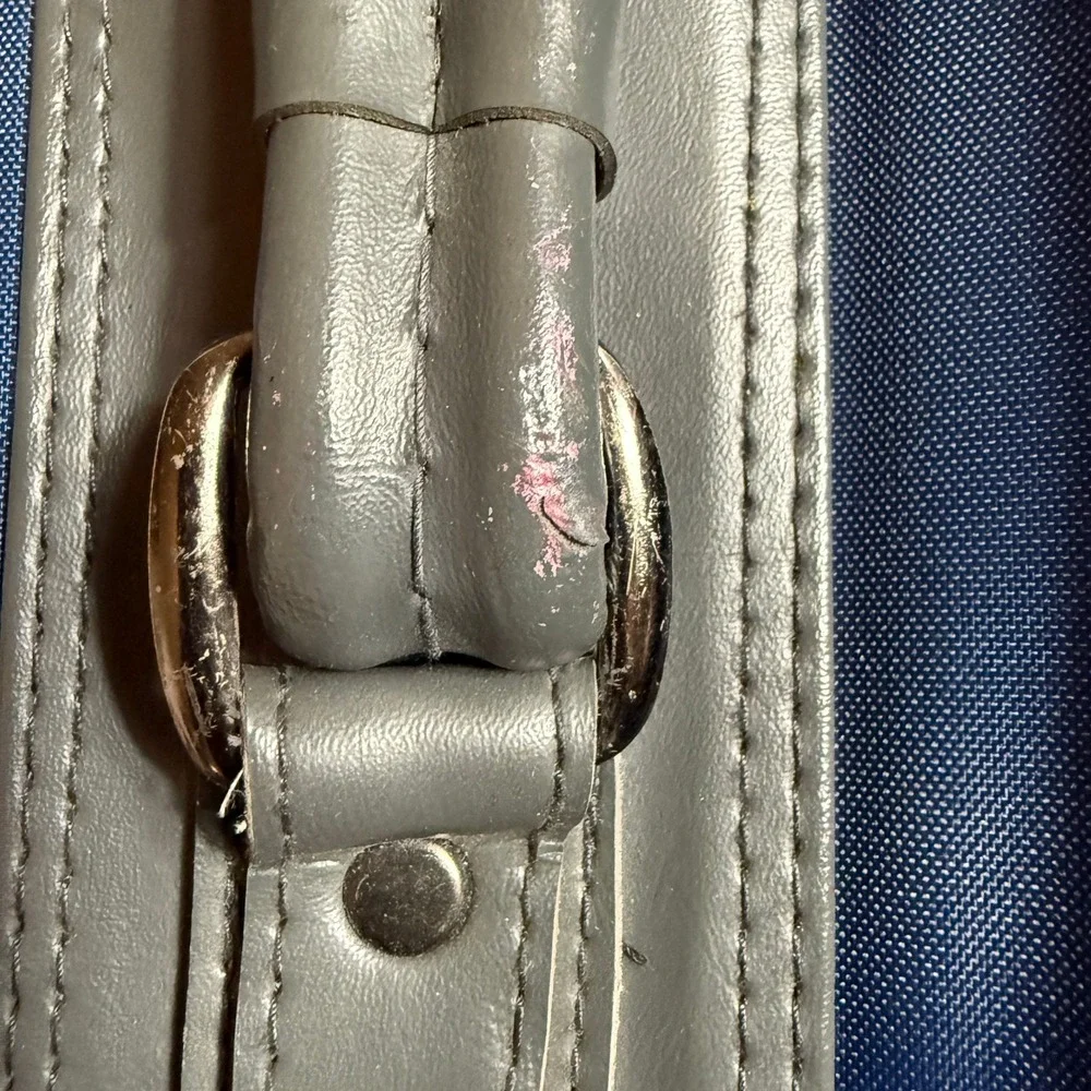 vtg Palo Navy Blue Nylon Garment Bag Travel Suit Carrier Shoulder Strap &‎ Keys
